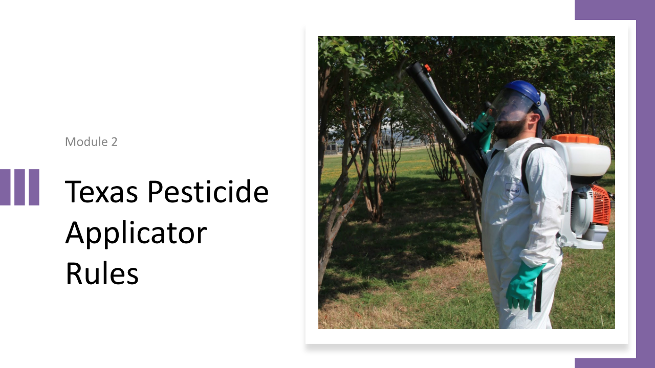 Texas Pesticide Applicator rules 